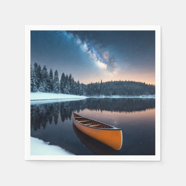 Serviette En Papier Lac Nature Extérieur Paysage Calme Tranquille Rela (Devant)