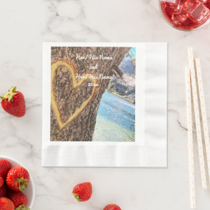 Serviette En Papier Lac Tahoe Blue Water Tree Heart Love
