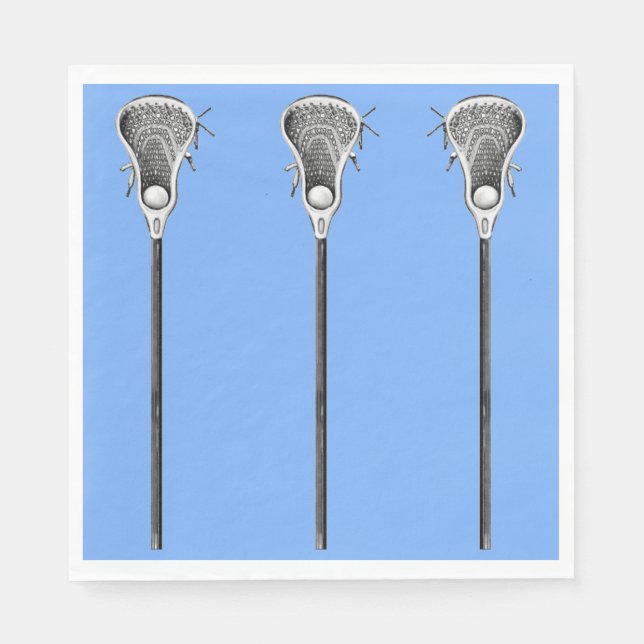 Serviette En Papier Lacrosse Blue Team Napkins (Devant)