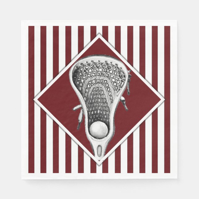 Serviette En Papier Lacrosse Sports Maroon (Devant)