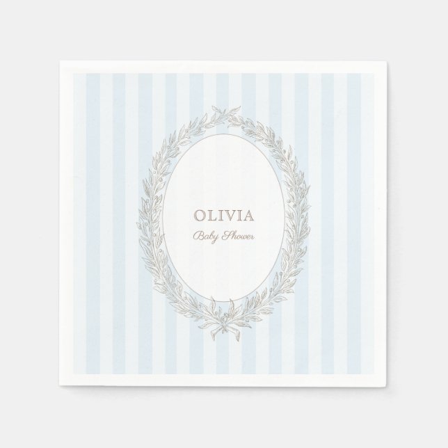Serviette En Papier Laduree French Caffee Patisserie Bonjour Bebe Blue (Devant)