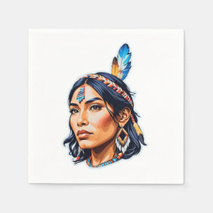 Serviette En Papier Lady amérindienne