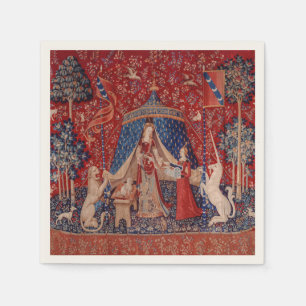 Serviette En Papier Lady and Unicorn Medieval Tapestry Desire