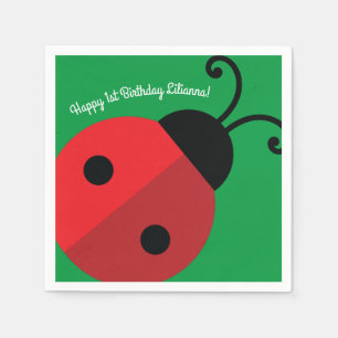 Serviette En Papier Lady Bug Cute Kid's Ladybug Birthday Party