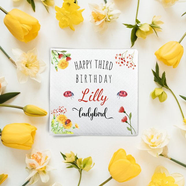 Serviette En Papier Ladybird Baby Girl mignonne Printemps été Annivers (Créateur téléchargé)