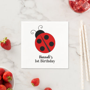 Serviette En Papier Ladybug Birthday Personnalisé
