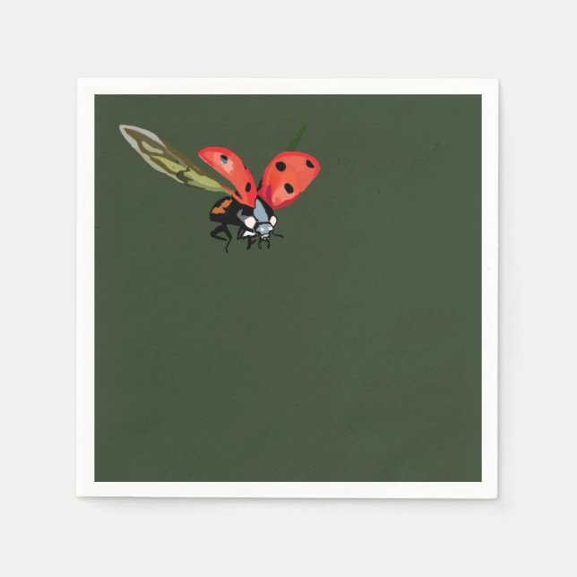 Serviette En Papier Ladybug Fly (Devant)