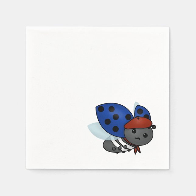 Serviette En Papier Ladybug français, serviettes ennuyées (Devant)