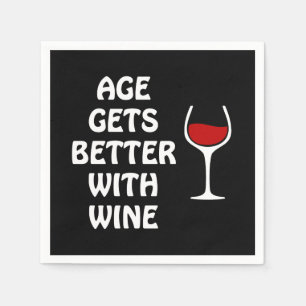 Serviette En Papier L'Âge S'Améliore Avec Le Vin