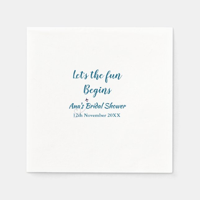 Serviette En Papier laisse l'aventure commencer nuptiale douche ajoute (Devant)