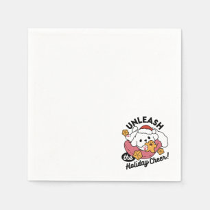 Serviette En Papier Laisser la joie des fêtes - Noël de chien mignon