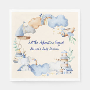 Serviette En Papier Laisser l'aventure commencer petit bébé Baby showe