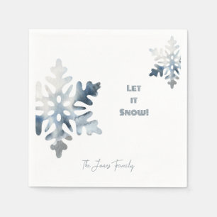 Serviette En Papier Laisser neiger Custom Snowflake Cocktail