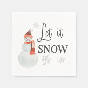 Serviette En Papier Laisser neiger Fête Snowman
