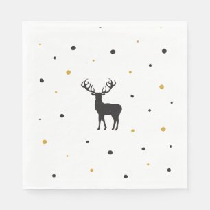 Serviette En Papier Laisser neiger Noël Art Cartographie Reindeer Imag