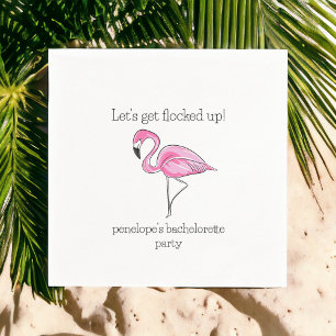 Serviette En Papier Laisser s'empiler Flamant rose Bachelorette
