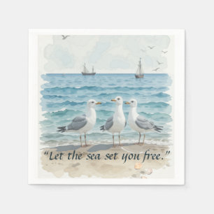 Serviette En Papier Laissez la mer vous libérer - Plage et eau de mer