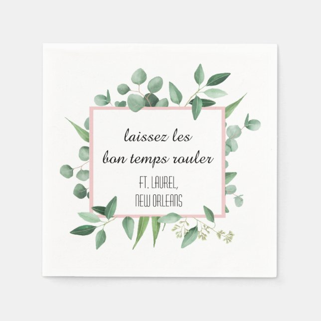 Serviette En Papier Laissez le bon temps rouler Cocktail Napkin (Devant)