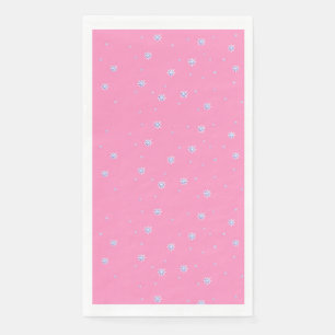 Serviette En Papier Laissez-le neiger rose flocon d'hiver