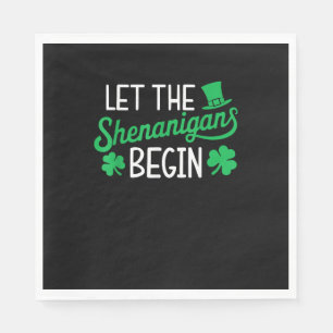 Serviette En Papier Laissez Les Shenanigans Commencer Drôle Shamrocks 