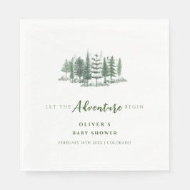 Serviette En Papier Laissons l'aventure commencer le Baby shower fores