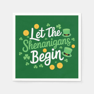 Serviette En Papier Laissons les Shenanigans commencer drôle Saint Pat