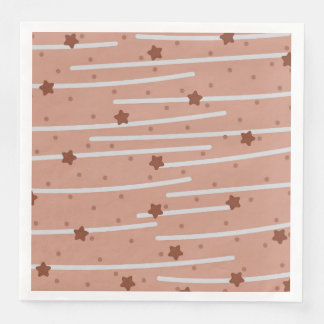 Serviette En Papier Lait Chocolatey Étoiles et rayures Motif