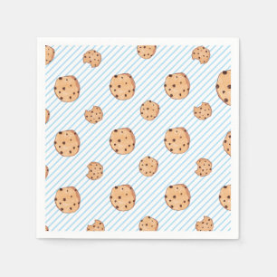 Serviette En Papier Lait et biscuits Bleu Plaque papier d'anniversaire