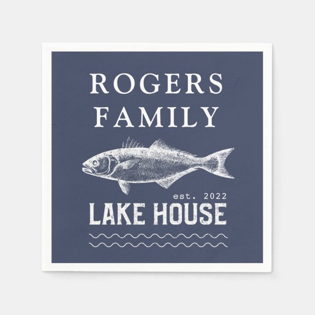 Serviette En Papier Lake House Nom de famille (Devant)