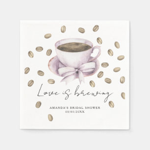 Serviette En Papier L'amour brasse Bow Coffee Douche nuptiale
