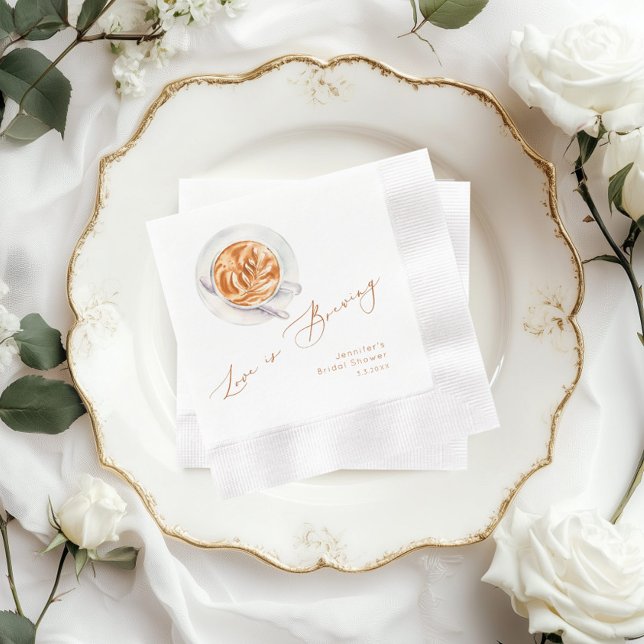 Serviette En Papier L'amour brasse du café nuptiale douche (Créateur téléchargé)