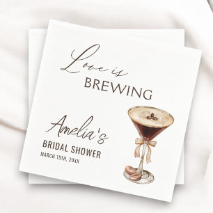 Serviette En Papier L'amour brasse la Fête des mariées Espresso Martin