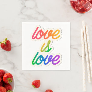 Serviette En Papier L'amour est amour Rainbow LGBT - Gay pride coloré