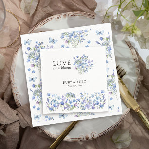 Serviette En Papier L'amour est dans Bloom Periwinkle Fleur sauvage Fl