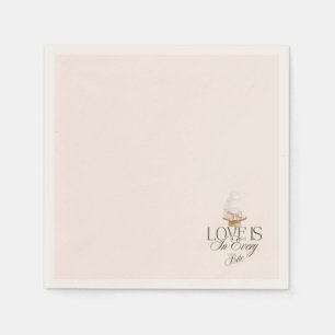 Serviette En Papier L'amour est dans chaque bouchée Sceau de faveur