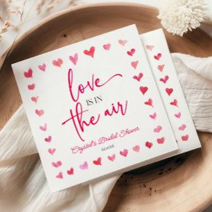 Serviette En Papier L'amour est dans l'air Cœur Roses Rouges et Roses 
