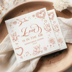 Serviette En Papier L'amour est dans l'air Saint-Valentin Bridal Showe