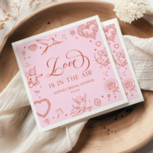 Serviette En Papier L'amour est dans l'air Saint-Valentin Bridal Showe