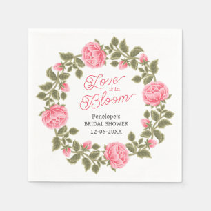 SERVIETTE EN PAPIER L'AMOUR EST EN BLOOM ASSEZ ROSE ROSES SAUVAGES