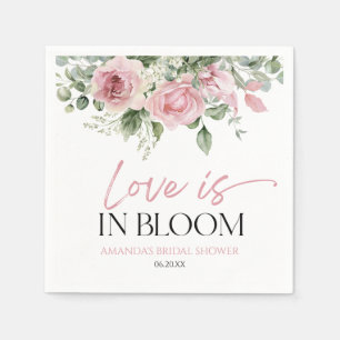 Serviette En Papier L'Amour Est En Fleur Rose Rose Fête des mariées Fl