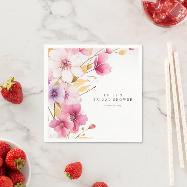 Serviette En Papier L'amour est en fleurs : Baby Shower Mariage (En situation)