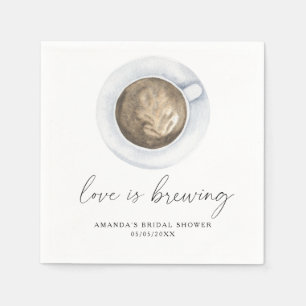Serviette En Papier L'amour est en train de brasser Café nuptiale douc