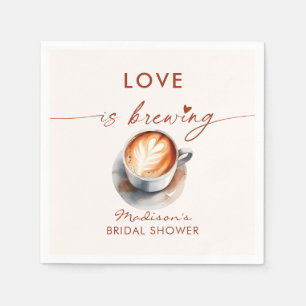 Serviette En Papier L'Amour est en train de faire du café Mariage Thèm