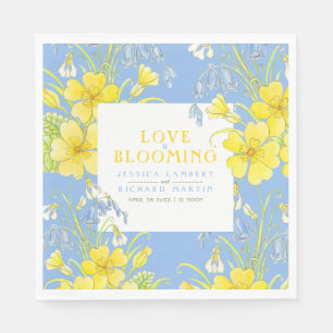 Serviette En Papier L'amour est floraison fleurs de printemps bleu mar