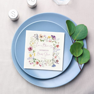 Serviette En Papier L'amour est une douche de mariage bohème à fleurs 