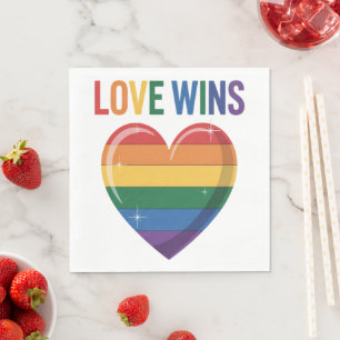 Serviette En Papier L'amour gagne la fierté gay LGBT Égalité