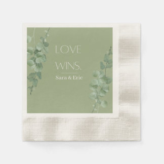 Serviette En Papier L'amour gagne Mariage personnalisé Napkin