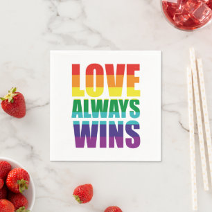 Serviette En Papier L'amour gagne toujours