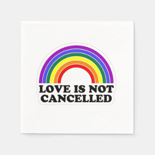 Serviette En Papier L'amour n'est pas annulé Rainbow Pride Mois