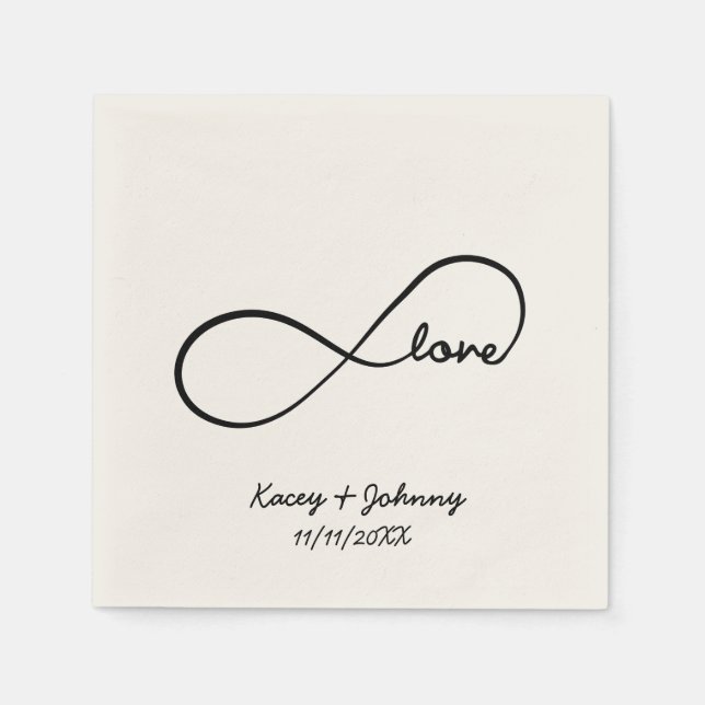 Serviette En Papier L'amour perpétuel personnalisé (Devant)